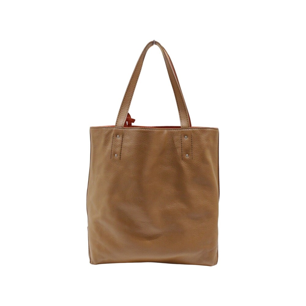BURBERRY BLACK LABEL reversible tote bag brown orange Camel Tan leather handbag - Picture 2 of 7